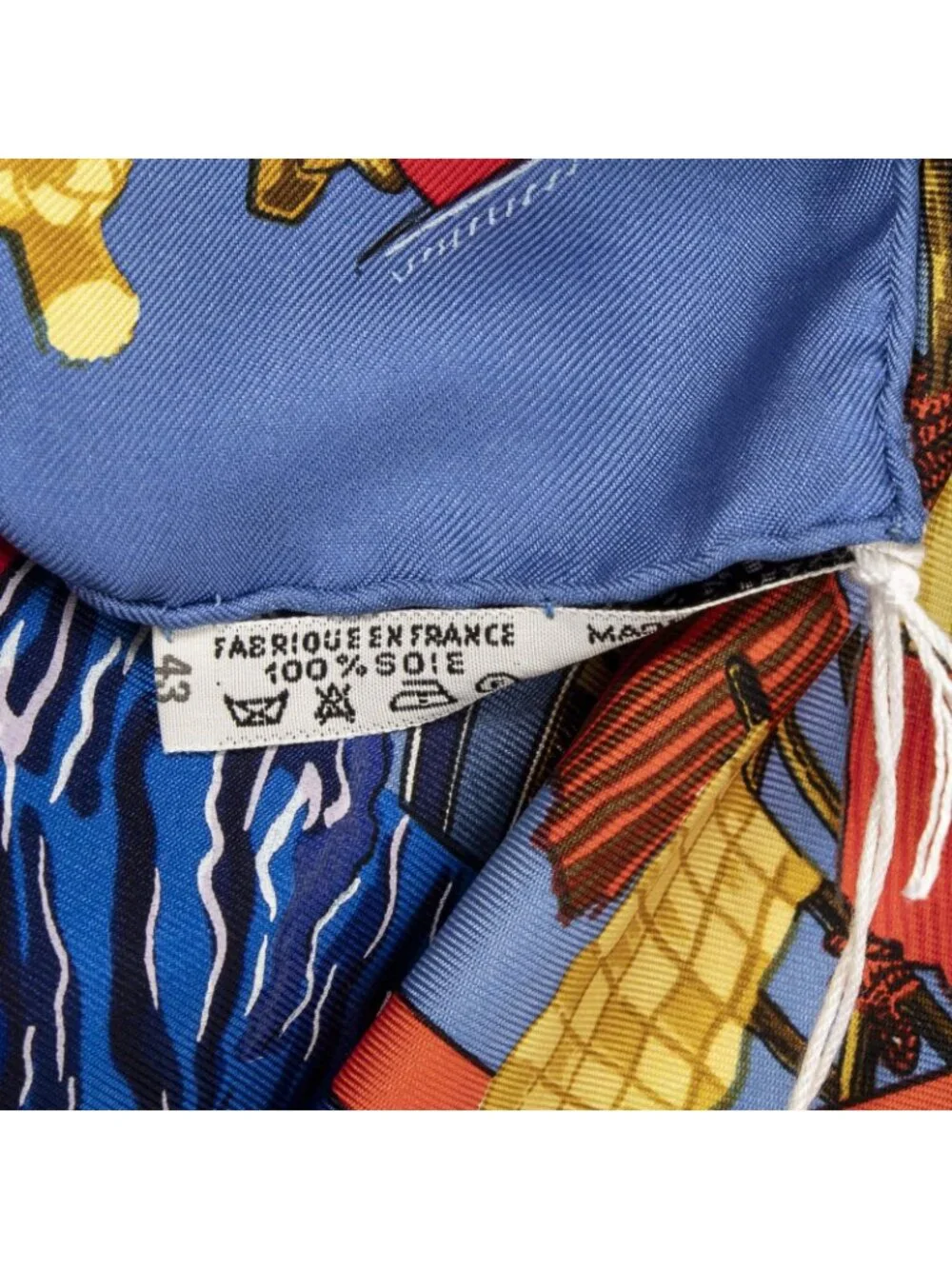 ★SOLD★ Hermes Scarf Blue Red Silk - Picture 5 of 5